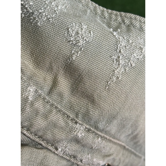 Free People Moonchild Military Shacket Med Green Denim Shirt Jacket Distressed - Picture 12 of 16